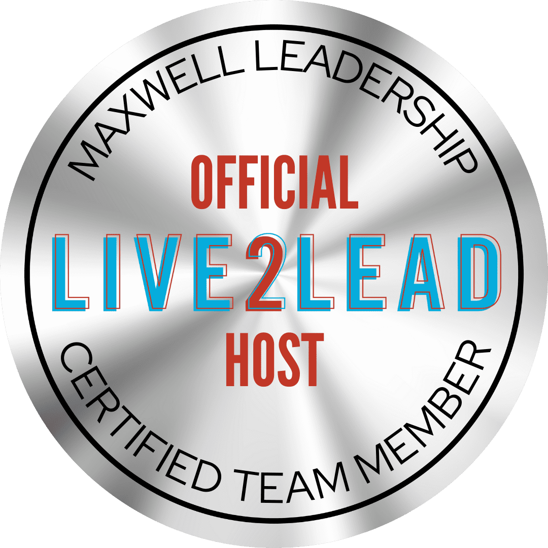 Silver badge for Live2Lead Official Host, Maxwell Leadership Certified Team Member.