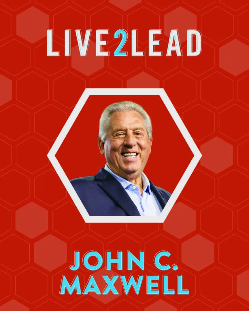 Portrait of John C. Maxwell with Live2Lead branding.