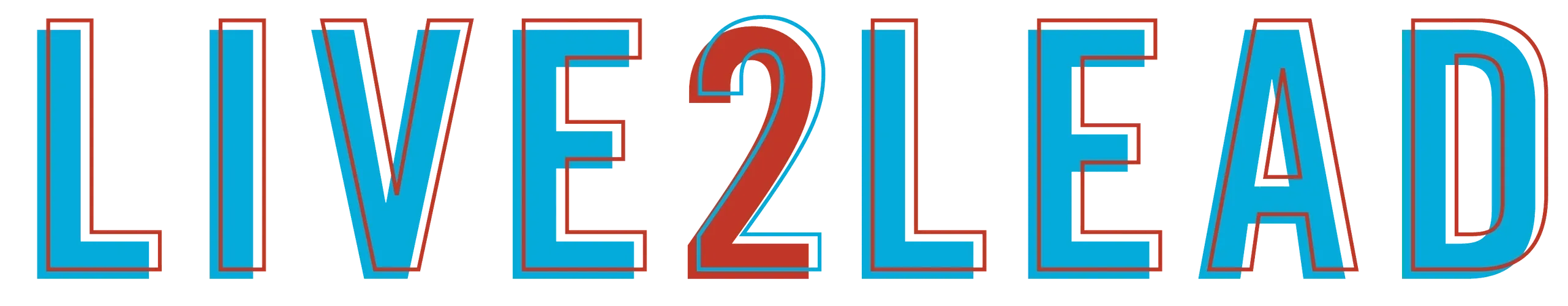 LIVE2LEAD text in blue and red.
